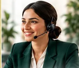 A travel advisor wearing a headset